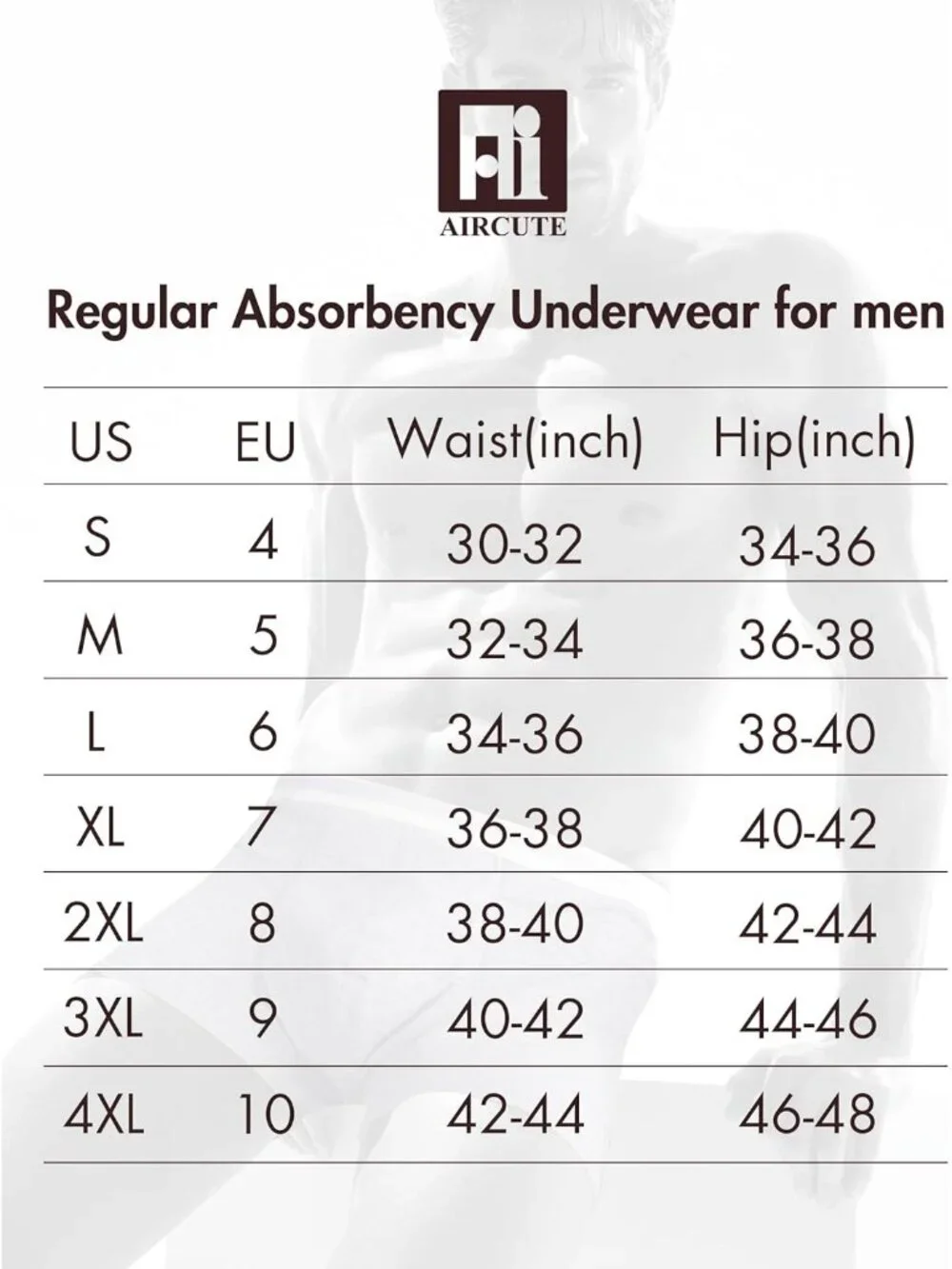 AIRCUTE Men’s Washable Incontinence Underwear 5‑Pack | Large boxer brief